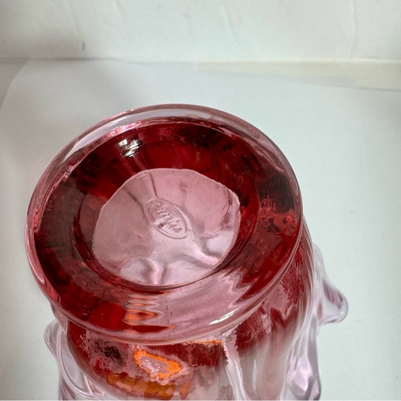 Vintage Fenton Dusty Rose Spiked Votive Candle Holder Glass. Fenton stamped - Picture 7 of 10